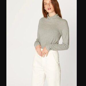 Lacausa Black-And-White Striped Turtleneck Size S